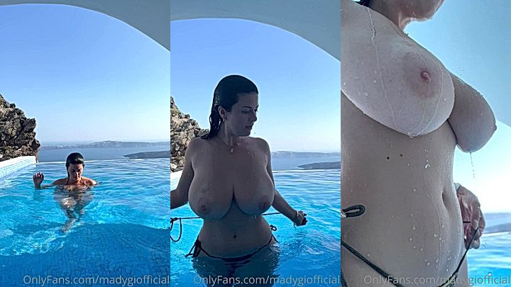 sexy italian model Mady Gio get her hot body wet while swimming