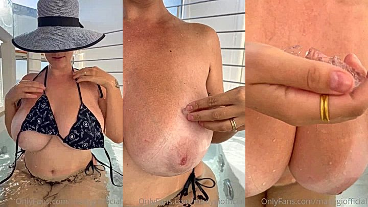 Mady Gio having a really good time in the yatch jacuzzi, she shows her huge tits