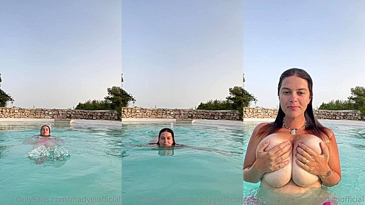 leaked video of naughty Mady Gio swimming in her swimwear, i am craving for some pool sex rn