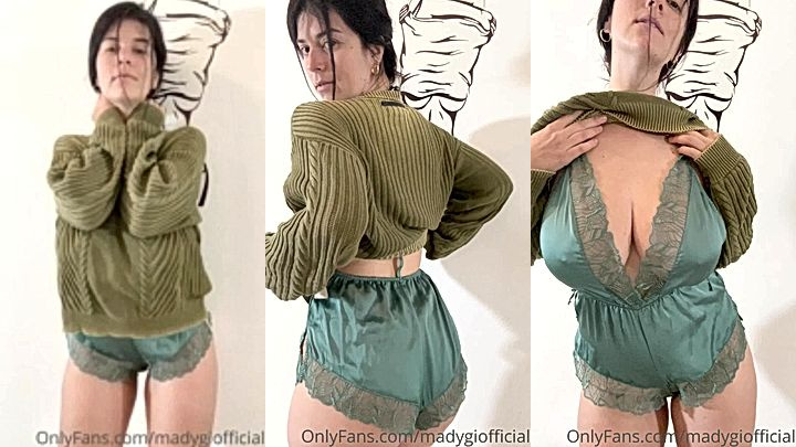 sexy model Mady Gio woke up horny as fuck and rubs hr big  tits