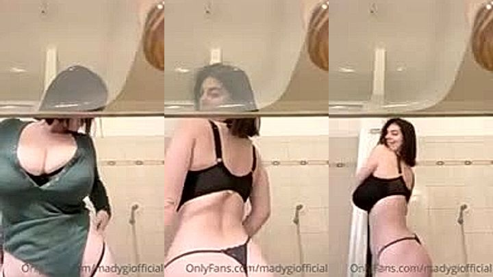 sexy onlyfans model Mady Gio undresses in the bathroom, she shakes that sexy booty just for you