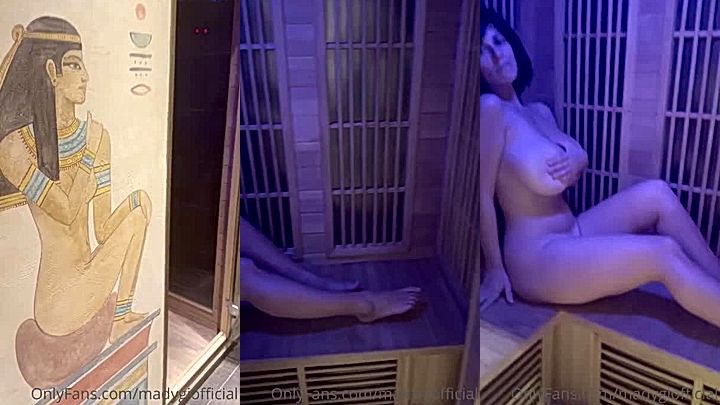 pretty model Mady Gio on vacation to egypt, she is fondling her big tits feeling like cleopatra