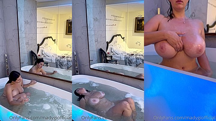 sexy onlyfans model Mady Gio jiggle her big tits in the bath rub
